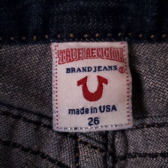 True Religion Joey 26 Big T Wide Leg Blue Jeans NWT NEW $205 MSRP - Picture 15 of 16